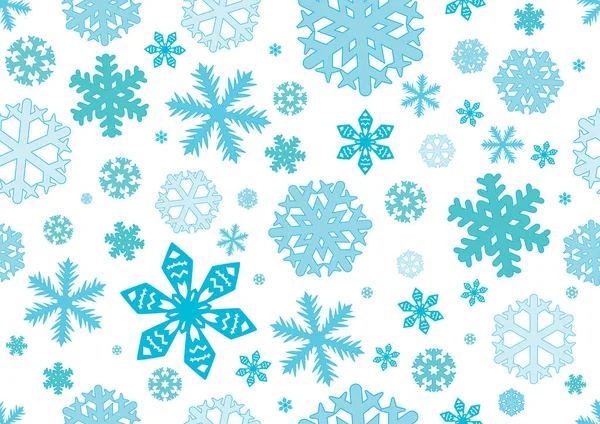 Seamless Pattern Different Snowflakes Christmas Background Vector Illustration — Stock Vector