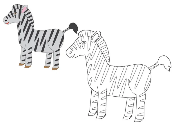 Zebra Animal Colorido Preto Com Cores Brancas Ilustração Vetorial —  Vetores de Stock