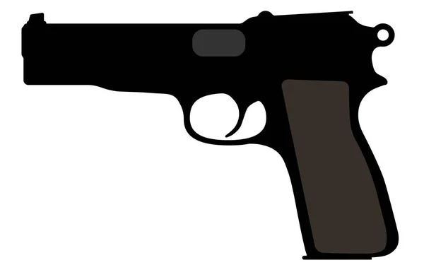 Pistola Belga Browning Vector Silueta Arma Pistola Pistola — Vector de stock