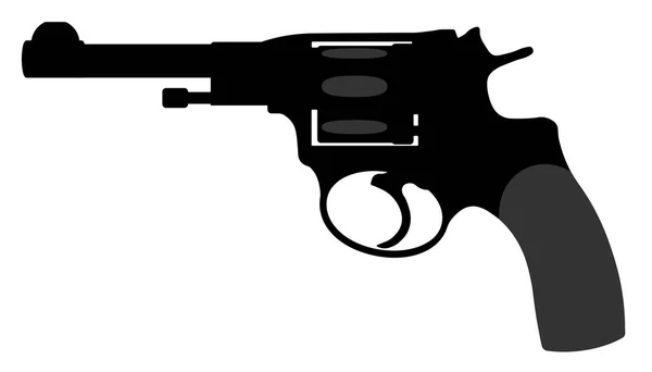 Revolver Nagant Pistola Pistola Silueta Vectorial — Vector de stock