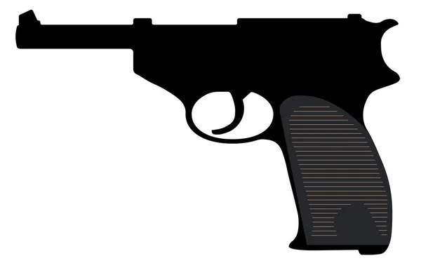 Walther Pistol Gun Vector Silhouette Weapon — Stock Vector