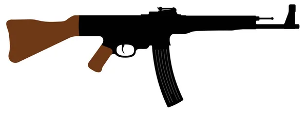 Útočné Pušky Stg Sturmgewehr Kulomet Silueta Vektorové Ilustrace — Stockový vektor