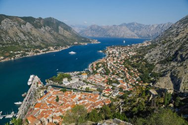 Kotor Körfezi Dağ Manzarası, Kotor, Karadağ, Eylül 2019
