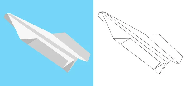 紙飛行機 テンプレート 紙飛行機は白地に隔離された ベクターイラスト — ストックベクタ