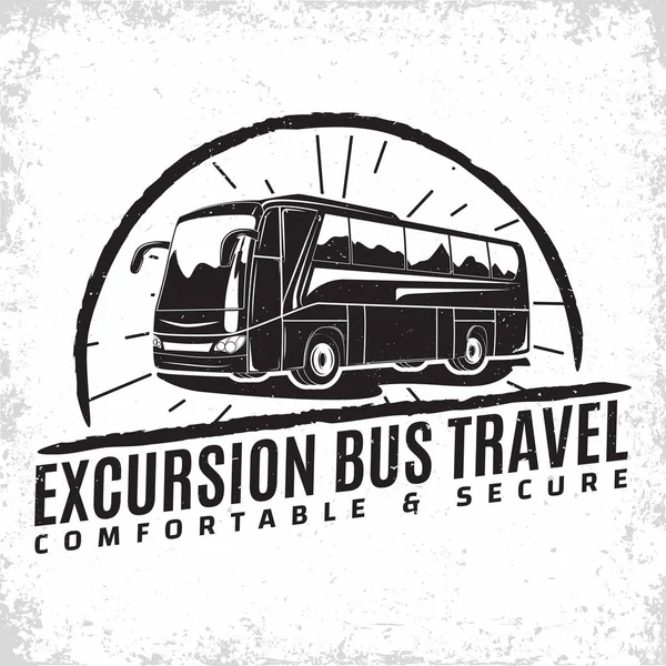 Travel bus vintage emblem