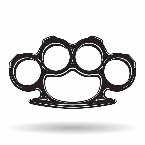 Brass knuckles teken — Stockvector