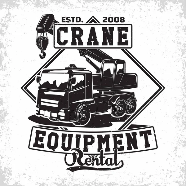 Crane emblem design — Stock Vector