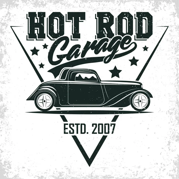 Vintage hot rod emblem design — Stock vektor