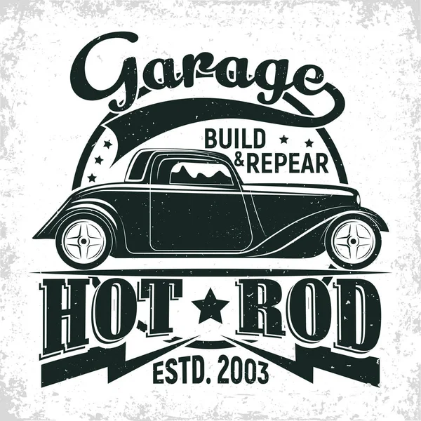 Vintage hot rod emblema di design — Vettoriale Stock