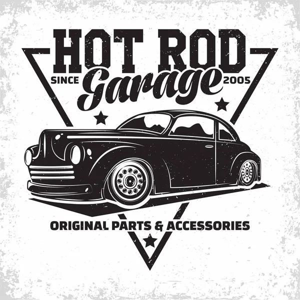 Vintage hot rod emblem design — Stock vektor