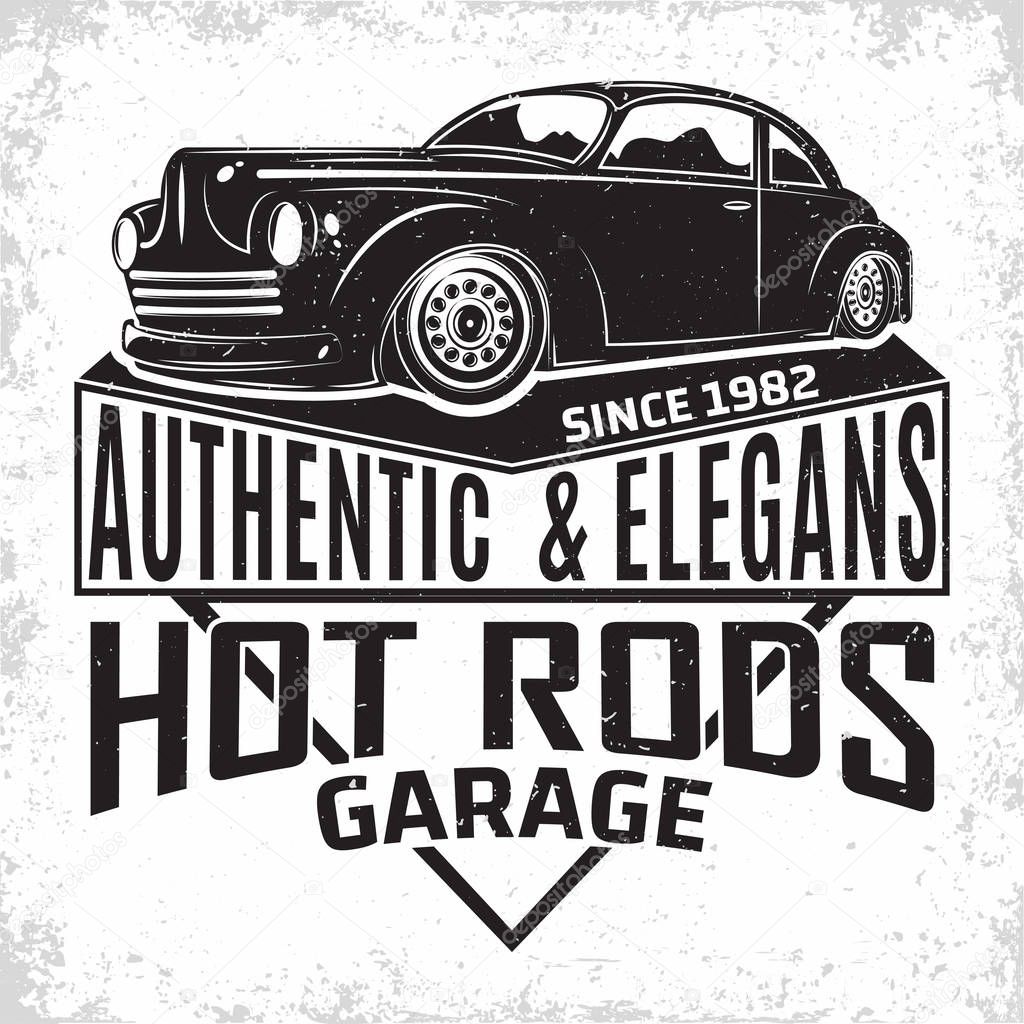 vintage  hot rod emblem design