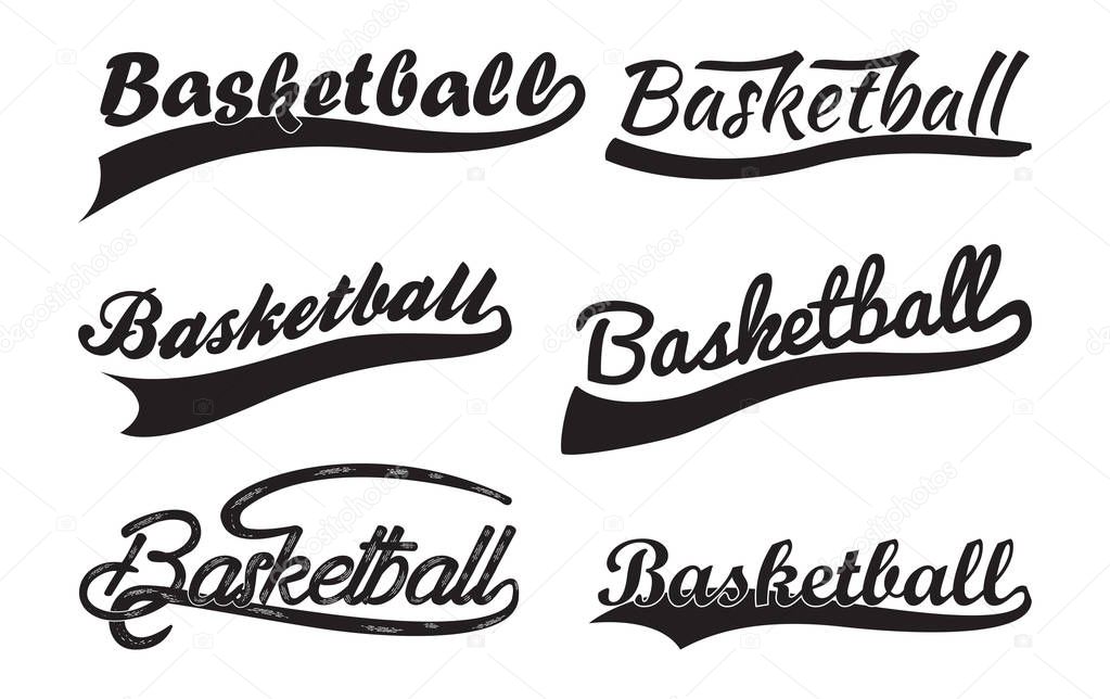 Inscription Basketball with swooshes