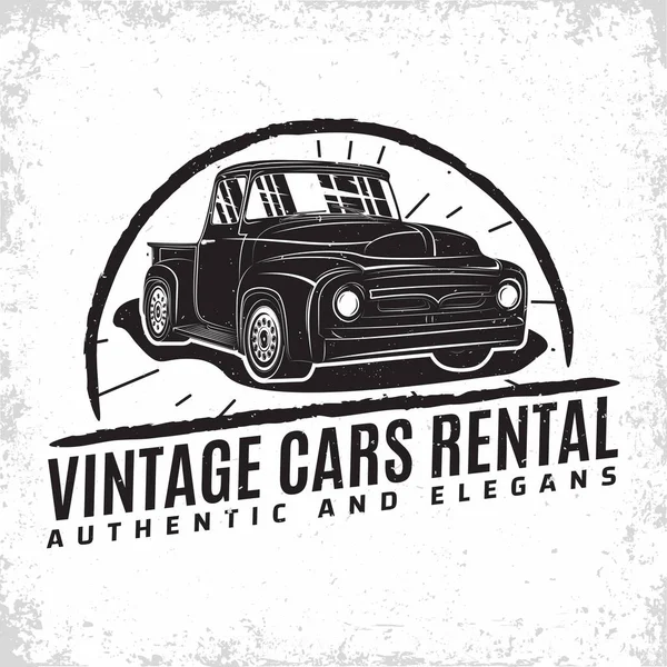 Vintage carros garagem emblema —  Vetores de Stock