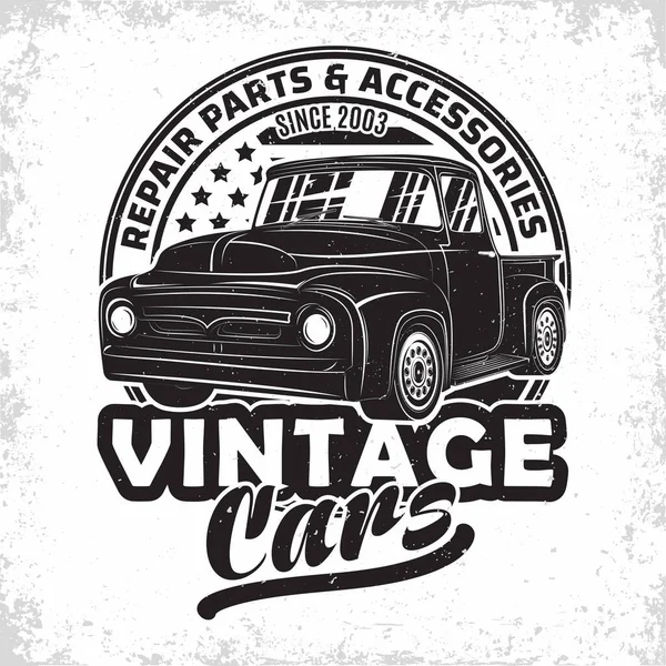 Vintage autó garázs embléma — Stock Vector