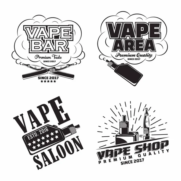 Conjunto de diseños de emblemas de salón de vapor vintage — Archivo Imágenes Vectoriales