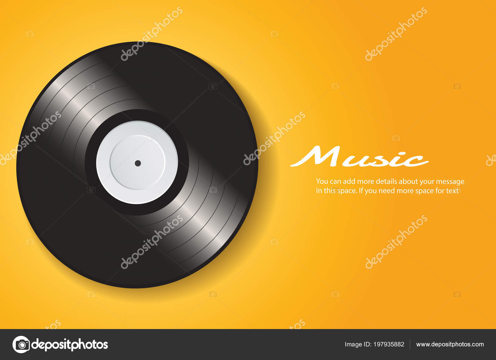 Vinyl Record Yellow Cover Mockup Background Vector Stock Vector C H Santima Gmail Com 197935882