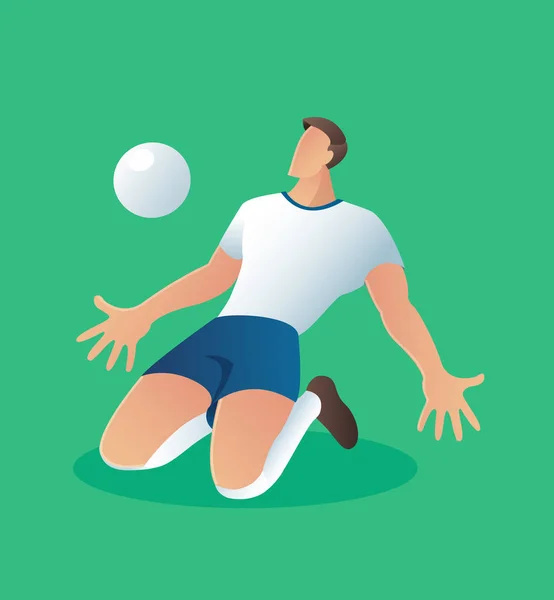 Joueur Action Football Joueur Football Célébrer Illustration Vectorielle Objectif — Image vectorielle