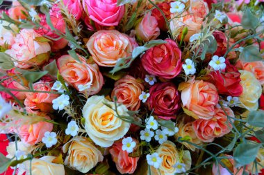 Romantik düğün buket arka plan, retro filtre gül