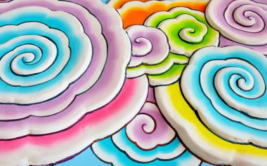 renkli bulut kısma beton heykel arka plan dokusu yakın çekim