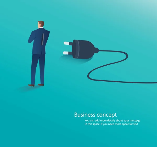 電気のプラグが立っている実業家接続アイデア ベクトル図 — ストックベクタ