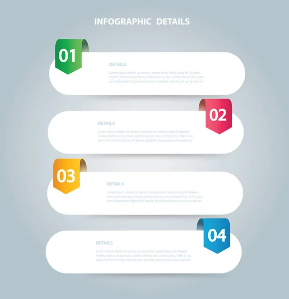 Quadratische Info Vektorvorlage Mit Optionen Kann Für Web Diagramm Grafik — Stockvektor