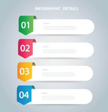 bilgi grafik vektör Şablon 4 seçenekleri ile kare. Kullanılabilir web, diyagram, grafik, tanıtım, grafik, rapor, adım adım infographics için. Arka plan 