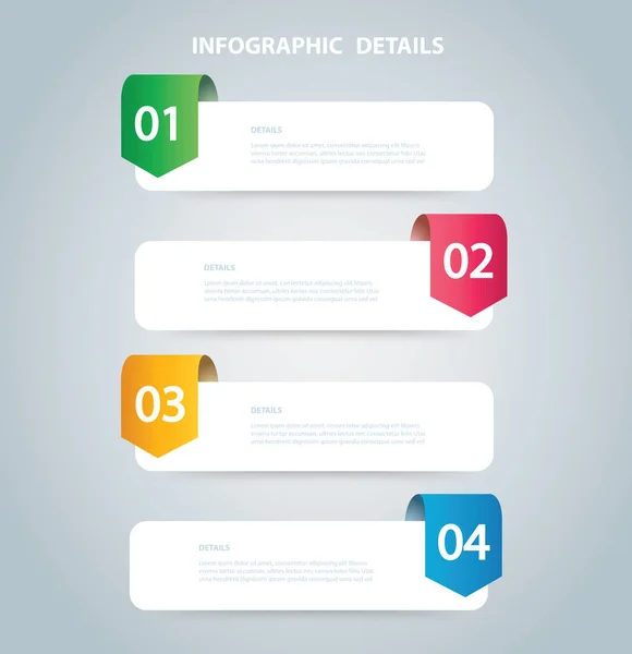 Quadratische Info Vektorvorlage Mit Optionen Kann Für Web Diagramm Grafik — Stockvektor