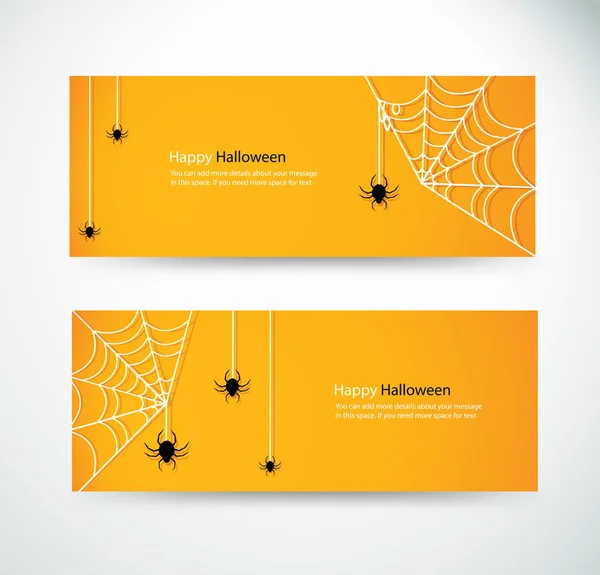 Set Halloween Spider Adresáře Pro Webové Stránky Záhlaví Banner Návrhy — Stockový vektor