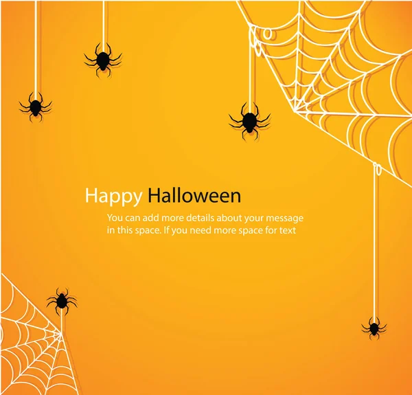 Halloween Con Tela Araña Amarillo Fondo Vector Ilustración Eps10 — Vector de stock