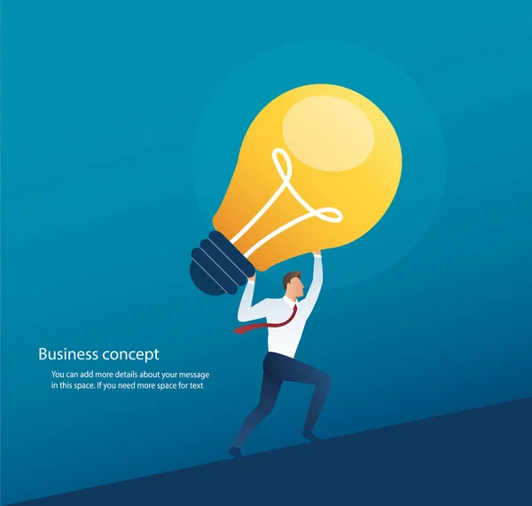 Businessman Carrying Light Bulb Concept Creative Thinking Vector Illustration Eps10 — Stock Vector