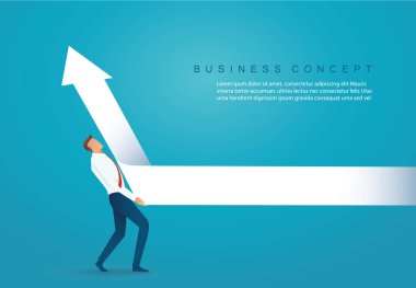 iş adamı iş kavramı vektör çizim yukarı ok Kaldır