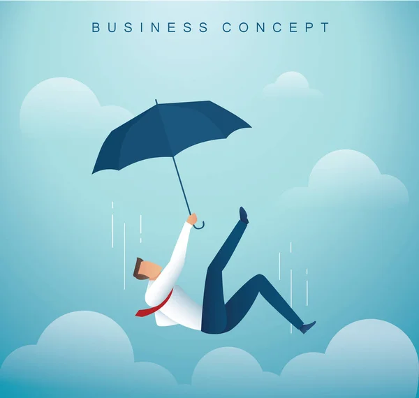 Man Uit Hemel Vallen Business Concept Vectorillustratie — Stockvector