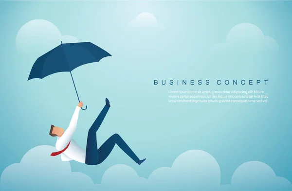 Man Uit Hemel Vallen Business Concept Vectorillustratie — Stockvector