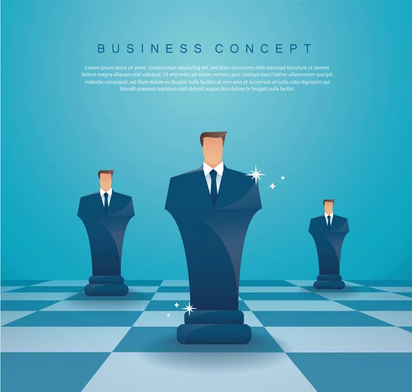 Business Man Chess Figure Business Strategy Concept Vectoriel Illustration Eps10 — Image vectorielle
