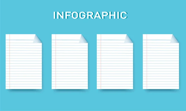 Seçenekli Kağıt Çizgi Kare Bilgi Grafik Vektör Şablonu Web Diyagram — Stok Vektör
