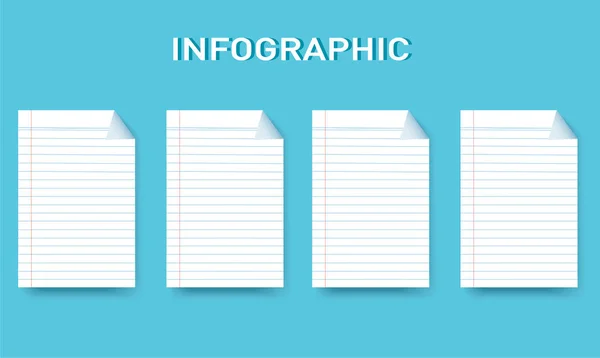 Papierlinie Quadratische Info Vektorvorlage Mit Optionen Kann Für Web Diagramm — Stockvektor