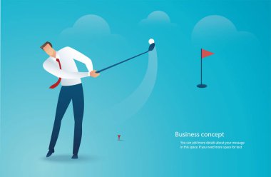 işadamı sürüş golf vektör illüstrasyon Eps10