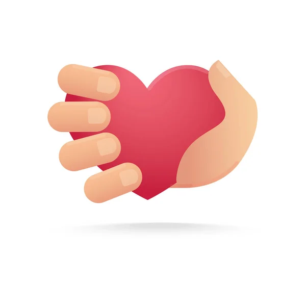 Dłoni Trzymając Ikonę Serca Ilustracja Koncepcja Miłość Wektor Eps10 — Wektor stockowy