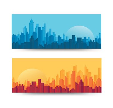 Modern Şehir Skyline arka planlar vektör illüstrasyon Eps10
