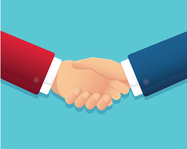 business man hand shake partnership concept vector illustration EPS10
