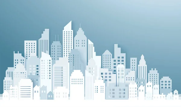 Moderna Staden Skyline Bakgrunder Vektor Illustration Eps10 — Stock vektor