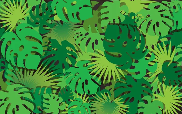 Tropische Blätter Vorlage Hintergrund Vektor Illustration Eps10 — Stockvektor