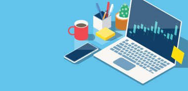 dizüstü bilgisayar ile Office çalışma alanı