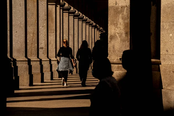 September 2020 Shining Girl Light Shadows Other People Braga Portugal — Stock Photo, Image