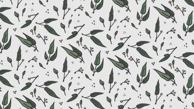 Vektör çizim yaprak desen çizim stili