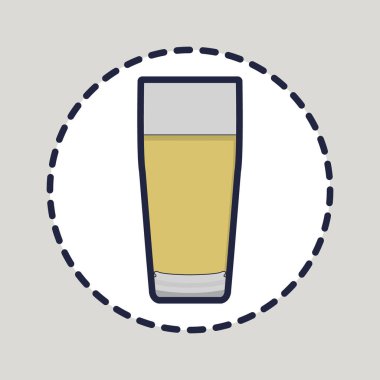 Vektör çizim, bira cam modern stili çizgi resimler