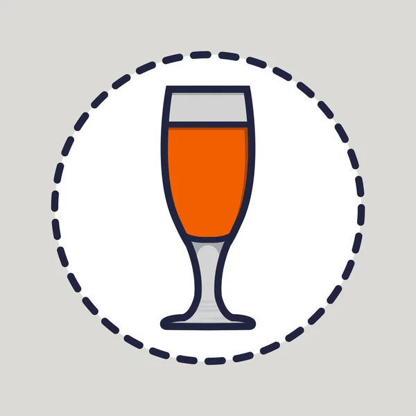 Ilustración Vectorial Vidrio Cerveza Arte Línea Estilo Moderno — Vector de stock