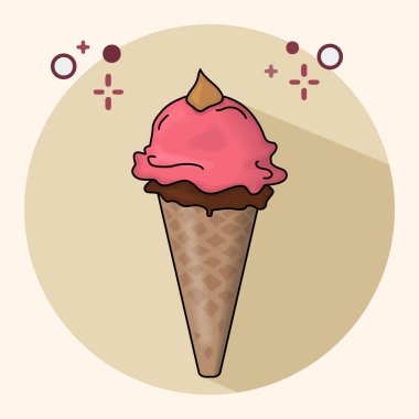 Vektör çizim dondurma çağdaş çizgi sanat tarzı