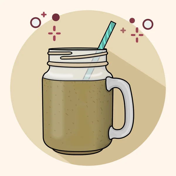 Vector Illustratie Van Smoothie Moderne Kunst Lijnstijl — Stockvector