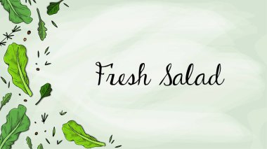 Kroki tarzı vektör çizim salata yaprakları